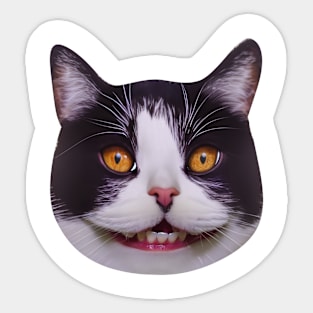 Crazy Awkward Weirdo Cat Sticker